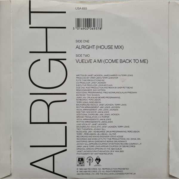 Janet Jackson : Alright (7", Single, Sil)