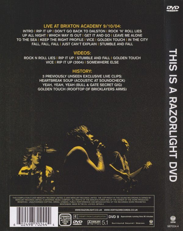 Razorlight : This Is A Razorlight DVD (DVD-V, Multichannel, NTSC)
