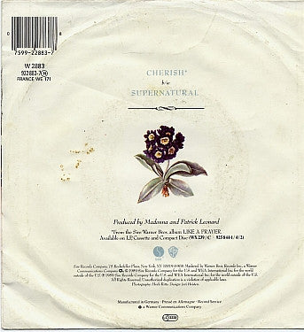 Madonna : Cherish (7", Single, Sol)