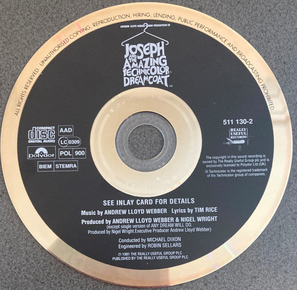 Andrew Lloyd Webber, Tim Rice Starring Jason Donovan : Andrew Lloyd Webber's New Production Of: Joseph And The Amazing Technicolor Dreamcoat (CD, Album)