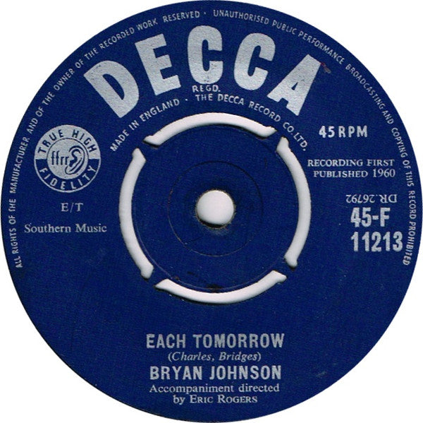 Bryan Johnson (4) : Looking High, High, High (7", Single)