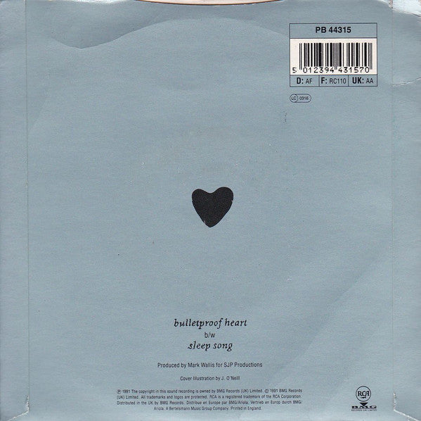 The Silencers : Bulletproof Heart (7", Single)