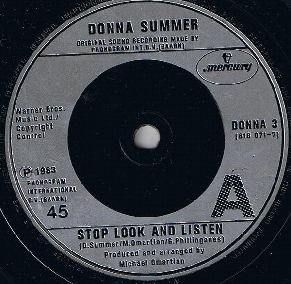 Donna Summer : Stop, Look & Listen (7", Single)