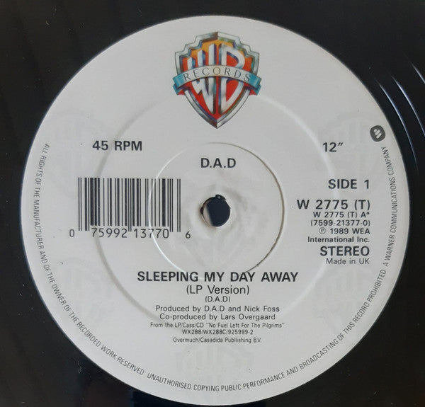 D-A-D : Sleeping My Day Away (12", Single, Ltd)