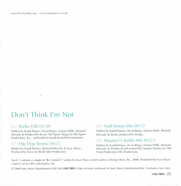 Kandi : Don't Think I'm Not (CD, Single)