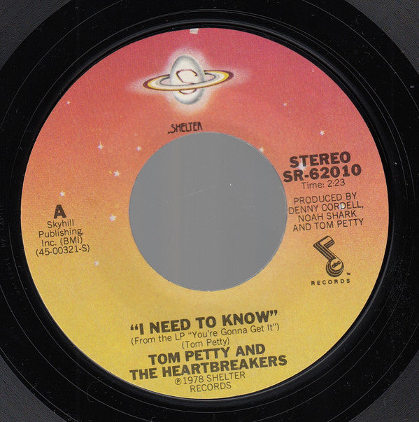 Tom Petty And The Heartbreakers : I Need To Know (7", Styrene, Ter)
