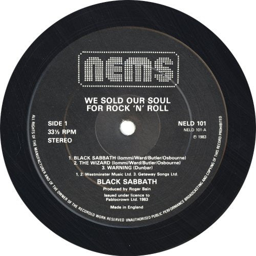 Black Sabbath : We Sold Our Soul For Rock 'N' Roll (2xLP, Comp, RE)