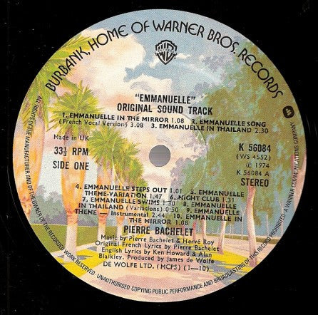 Pierre Bachelet & Hervé Roy : Emmanuelle - The Original Sound Track (LP, "To)