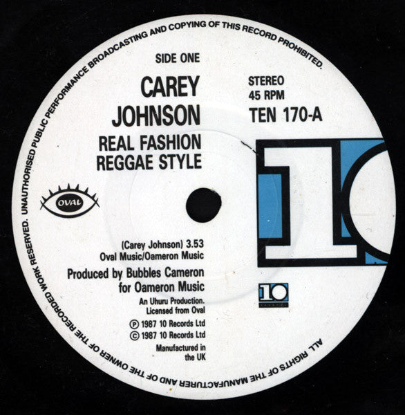 Carey Johnson : Real Fashion Reggae Style (7", Single)