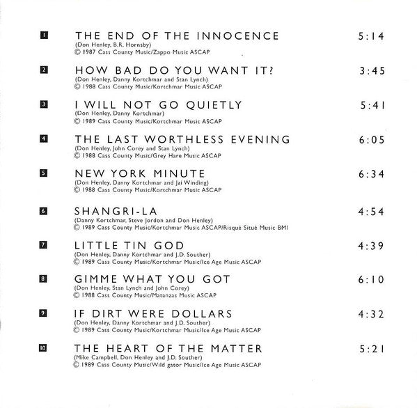 Don Henley : The End Of The Innocence (CD, Album, RE)