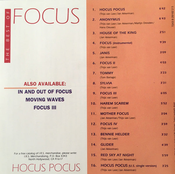 Focus (2) : The Best Of Focus Hocus Pocus (CD, Comp)