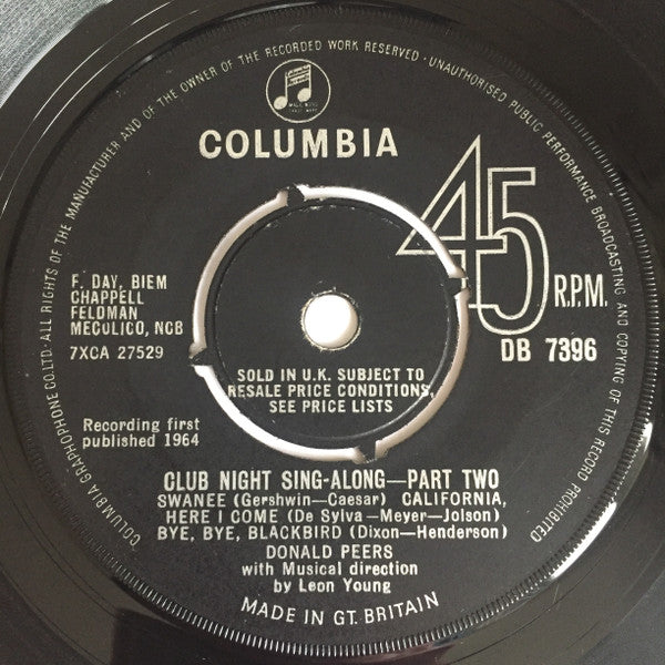 Donald Peers : Club Night Sing-Along-Part One (7")