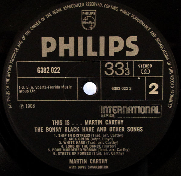 Martin Carthy : This Is... Martin Carthy: The Bonny Black Hare And Other Songs (LP, Comp)