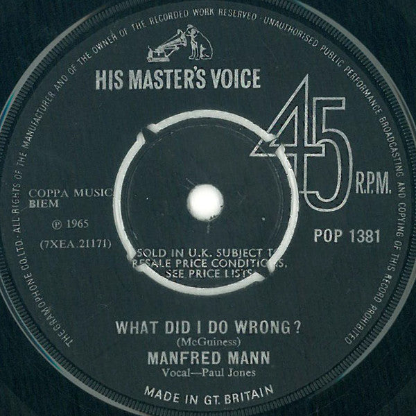Manfred Mann : Come Tomorrow (7", Single)