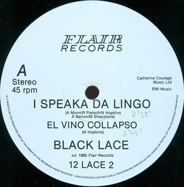 Black Lace : I Speaka Da Lingo (12", P/Mixed)