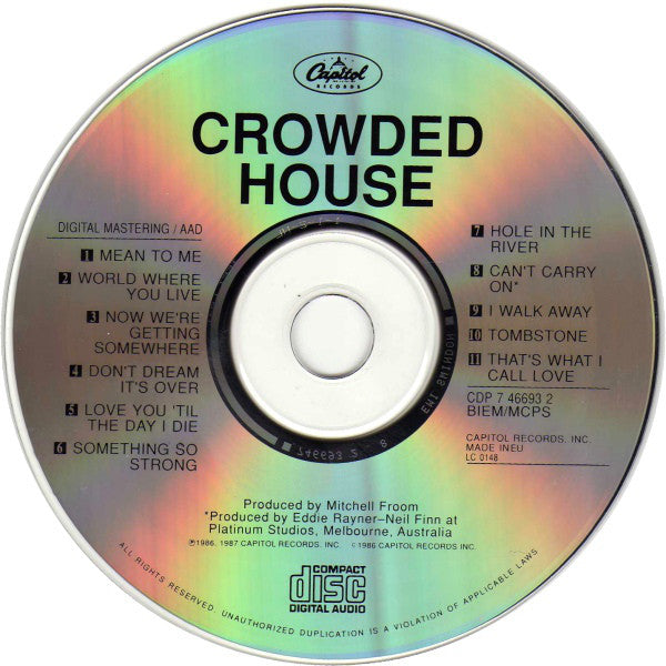 Crowded House : Crowded House (CD, Album, RE)