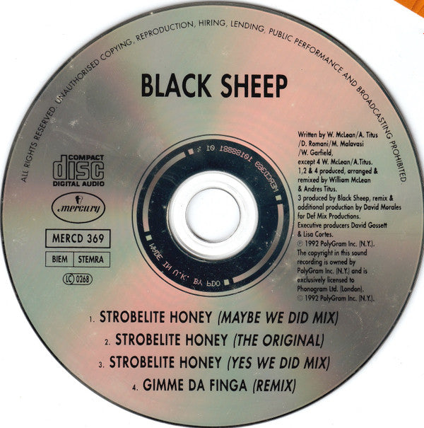 Black Sheep : Strobelite Honey (CD, Single)