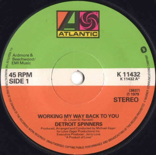 Detroit Spinners* : Working My Way Back To You (7", Single)