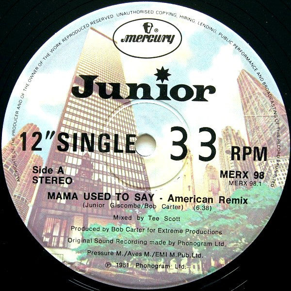 Junior (2) : Mama Used To Say (12", Single)