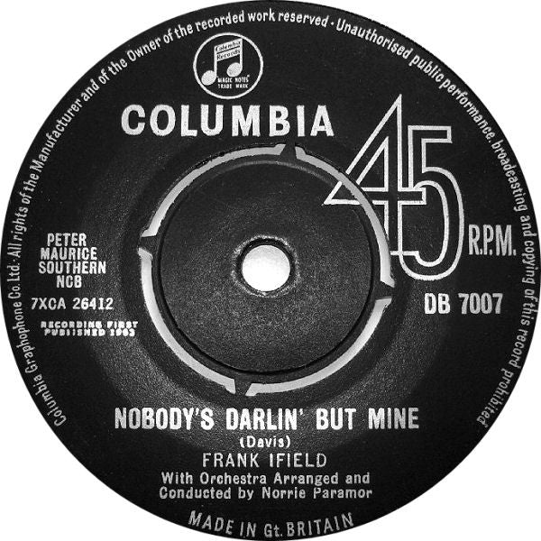 Frank Ifield : Nobody's Darlin' But Mine (7", Single)