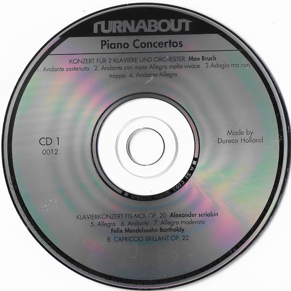 Max Bruch, Felix Mendelssohn-Bartholdy, Alexander Scriabin, Friedrich Kalkbrenner : Piano Concertos (2xCD, Comp)