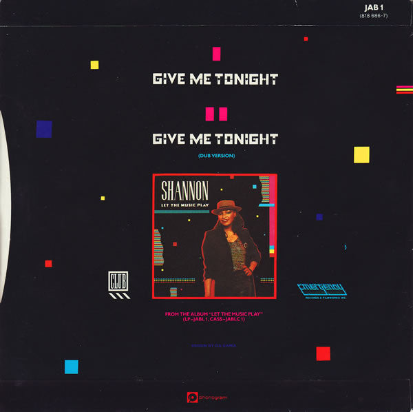 Shannon : Give Me Tonight (7", Single)