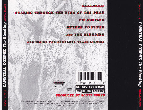 Cannibal Corpse : The Bleeding (CD, Album)