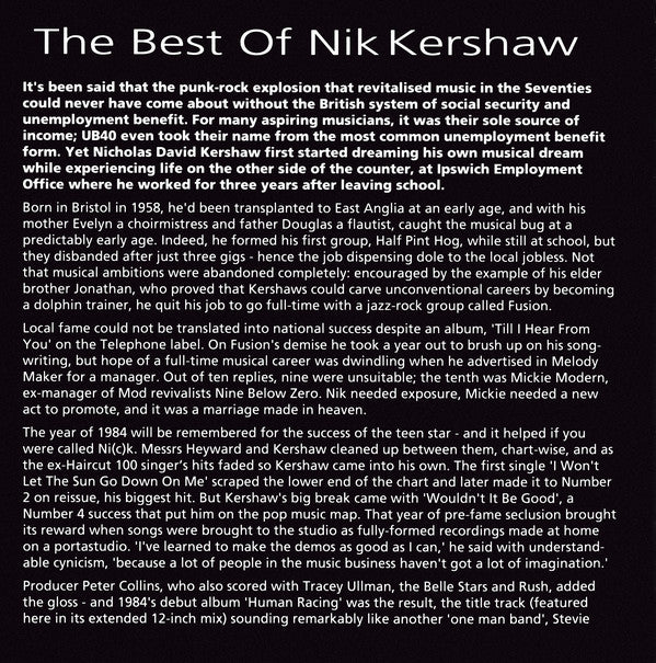 Nik Kershaw : The Best Of Nik Kershaw (CD, Comp)