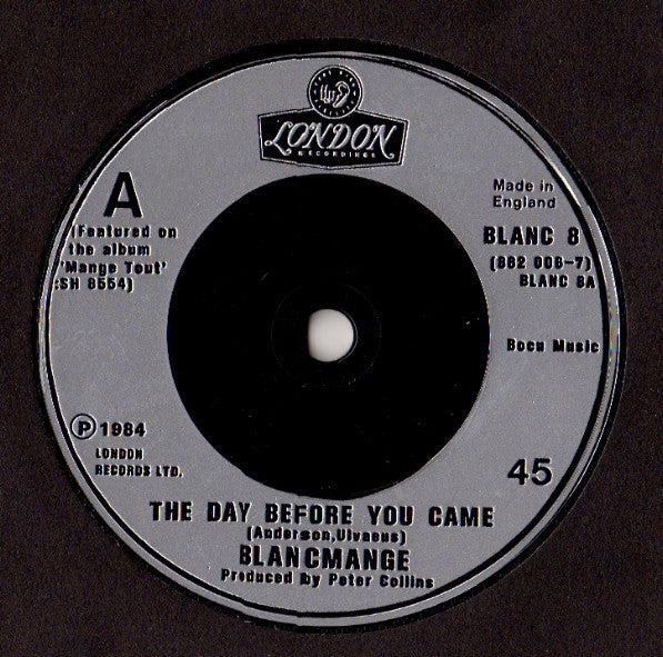 Blancmange : The Day Before You Came (7", Single, Sil)