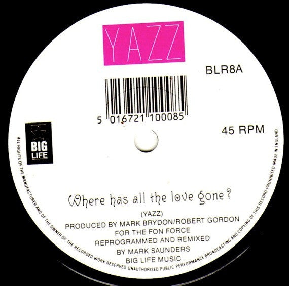 Yazz : Where Has All The Love Gone? (7", Single)