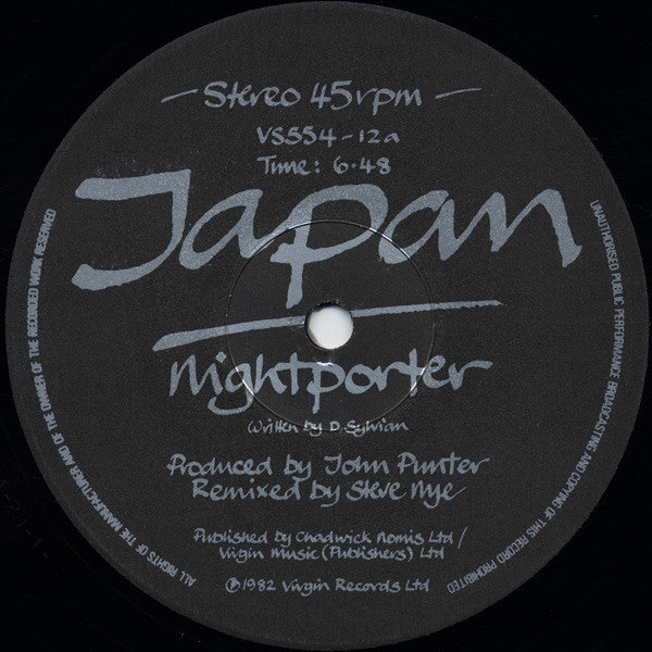 Japan : Nightporter (12", Single, ƱTO)