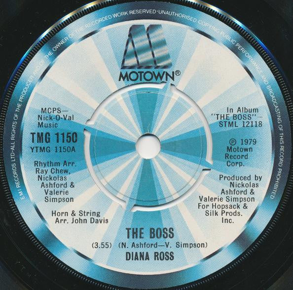 Diana Ross : The Boss (7", Single, Pic)