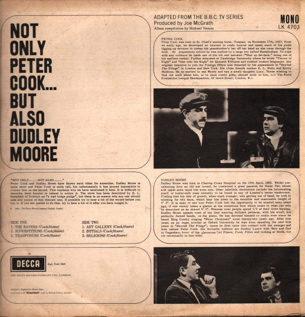 Peter Cook & Dudley Moore : Not Only Peter Cook... But Also Dudley Moore (LP, Mono)