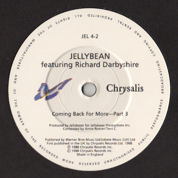 John "Jellybean" Benitez Featuring Richard Darbyshire : Coming Back For More (7", Single)