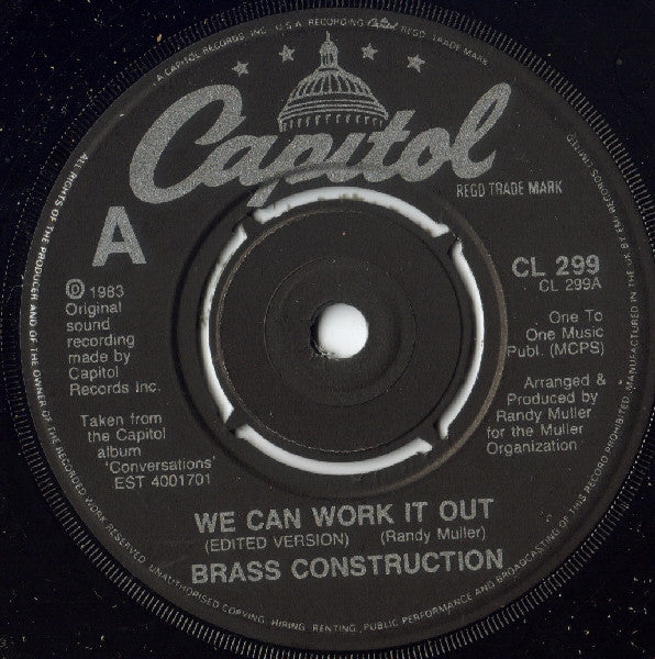 Brass Construction : We Can Work It Out (Edited Version) (7")