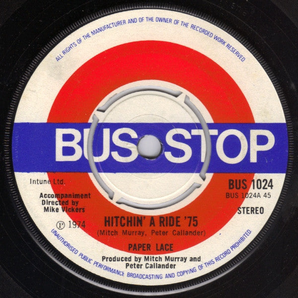 Paper Lace : Hitchin' A Ride '75 (7")