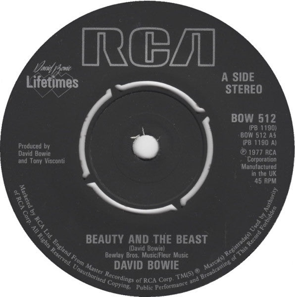 David Bowie : Beauty And The Beast (7", Single, RE)