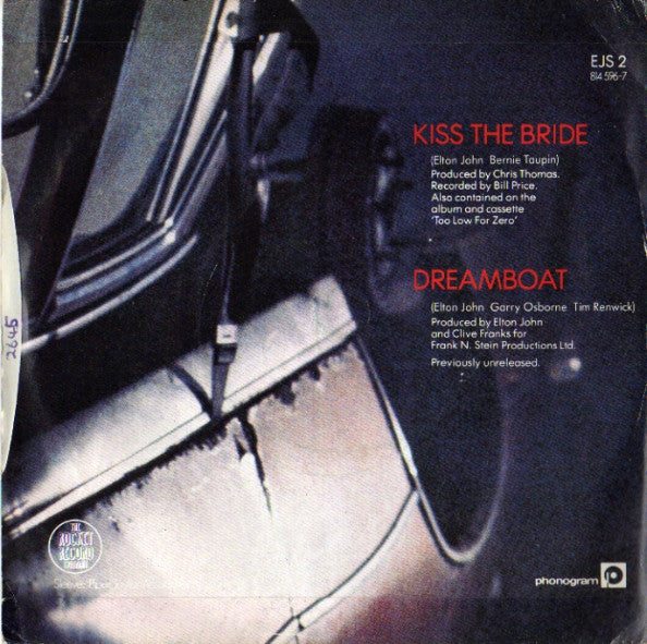 Elton John : Kiss The Bride (7", Single)