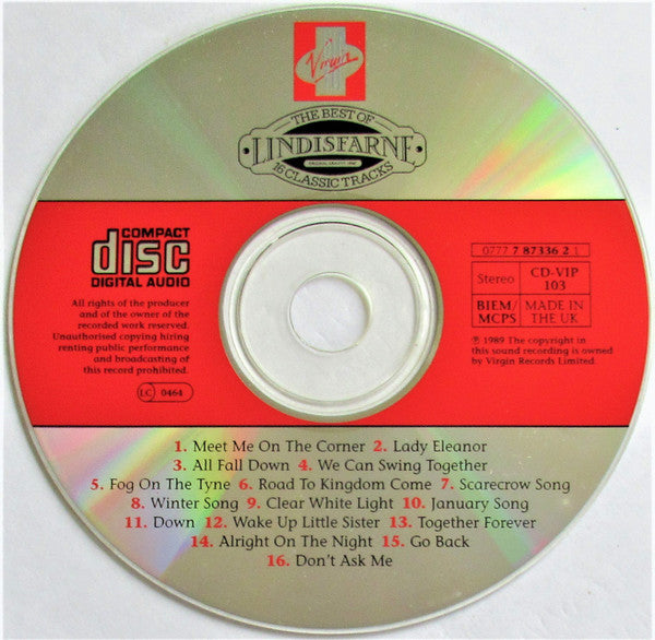Lindisfarne : The Best Of Lindisfarne (16 Classic Tracks) (CD, Comp, RP)