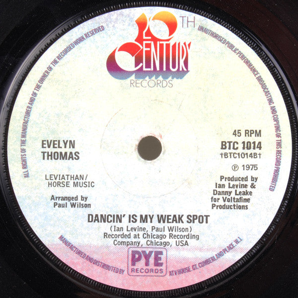 Evelyn Thomas : Weak Spot (7", Sol)