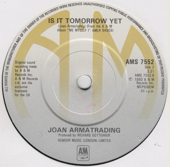 Joan Armatrading : All The Way From America (7", Single)