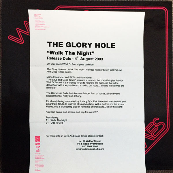 The Glory Hole : Walk The Night (12")