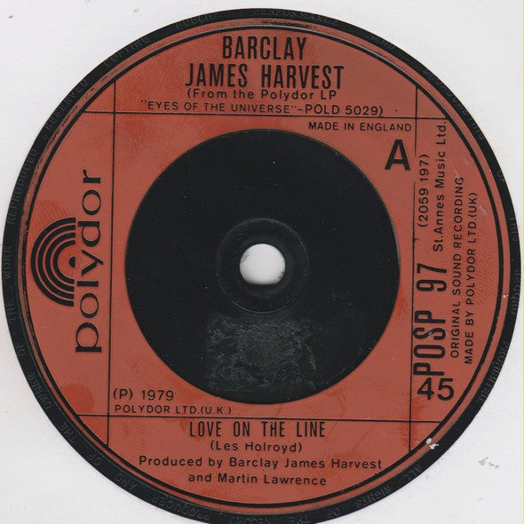 Barclay James Harvest : Love On The Line (7", Single)