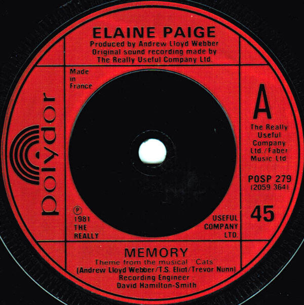 Elaine Paige : Memory (7", Single, Fre)