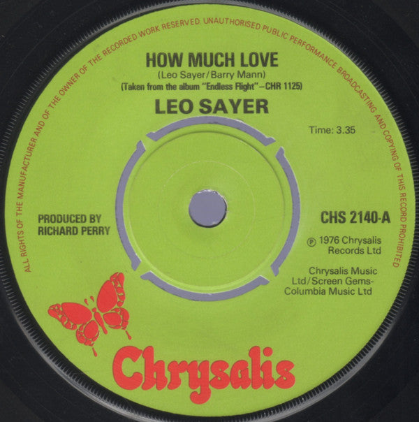 Leo Sayer : How Much Love (7", Single)