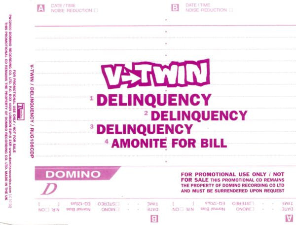 V-Twin : Delinquency (CD, Single, Promo)