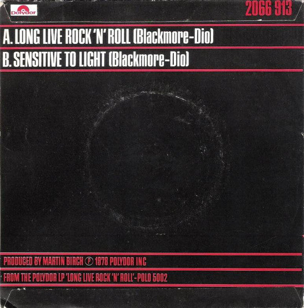 Rainbow : Long Live Rock 'N' Roll (7", Single, Sil)