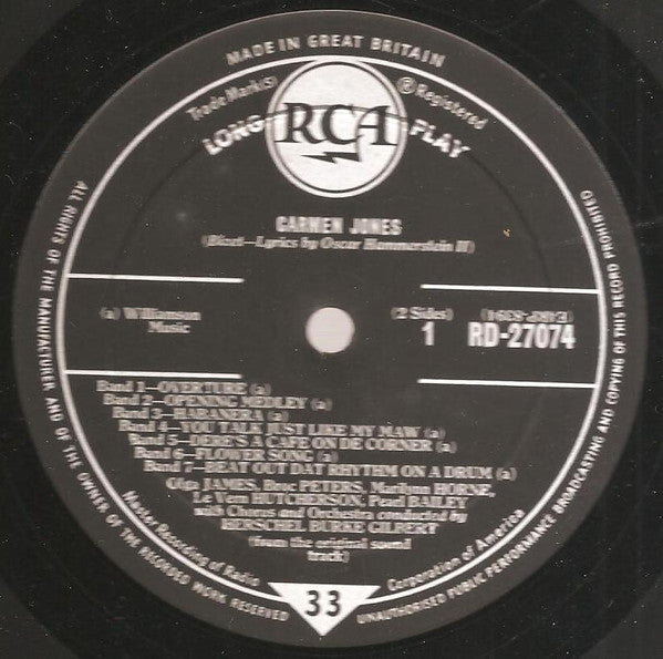 Georges Bizet : Carmen Jones (LP, Mono, RE)