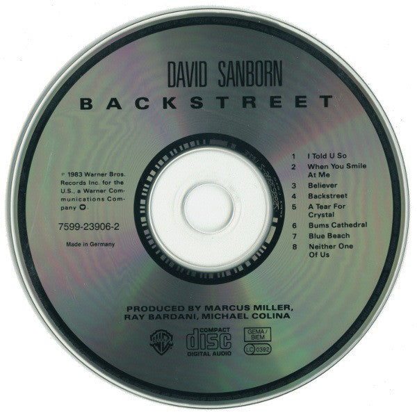 David Sanborn : Backstreet (CD, Album)