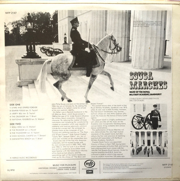 Band Of The Royal Military Academy, Sandhurst : Sousa Marches (LP, Album)